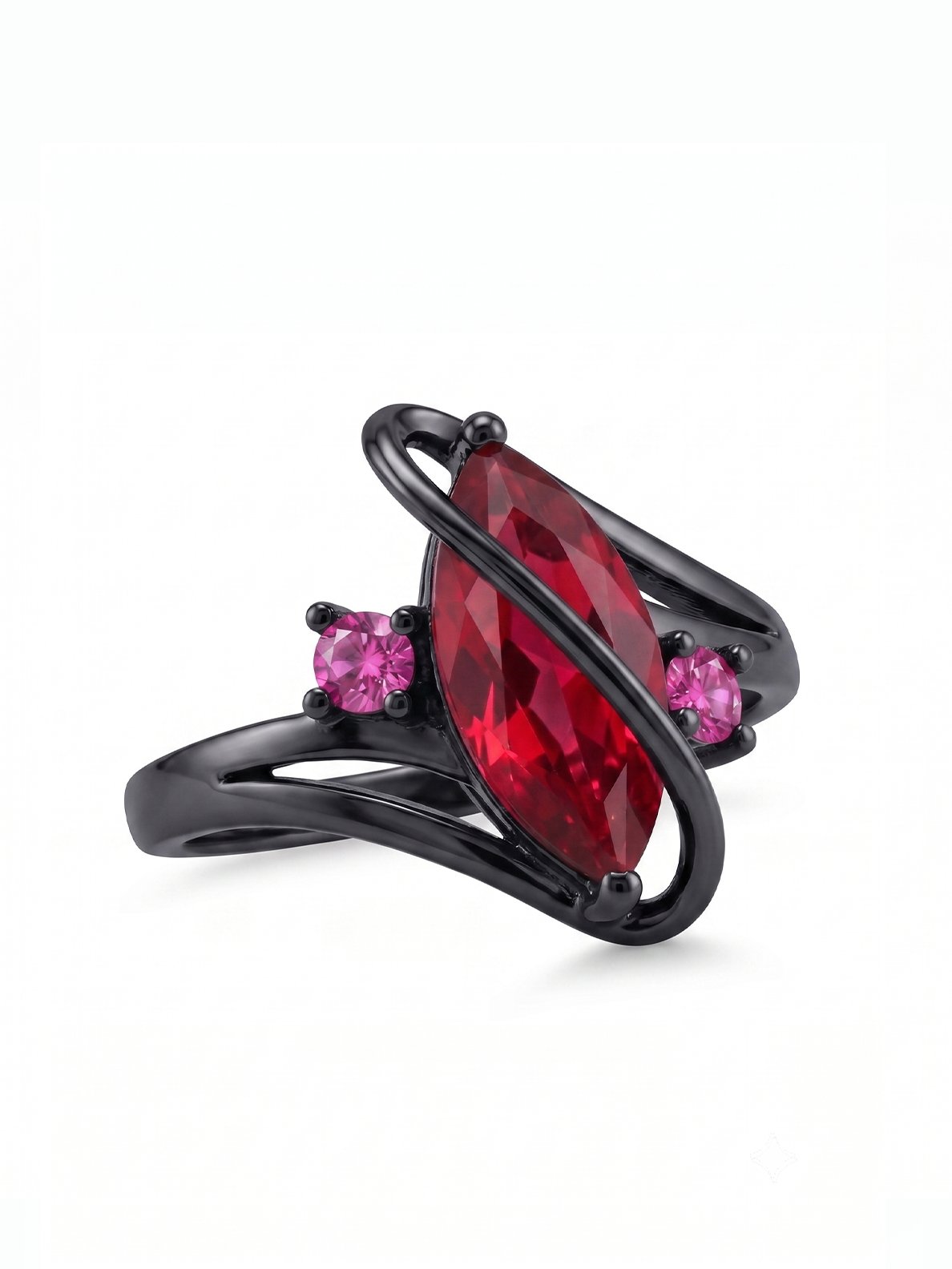 Marquis Ring - Ruby Black - view 3