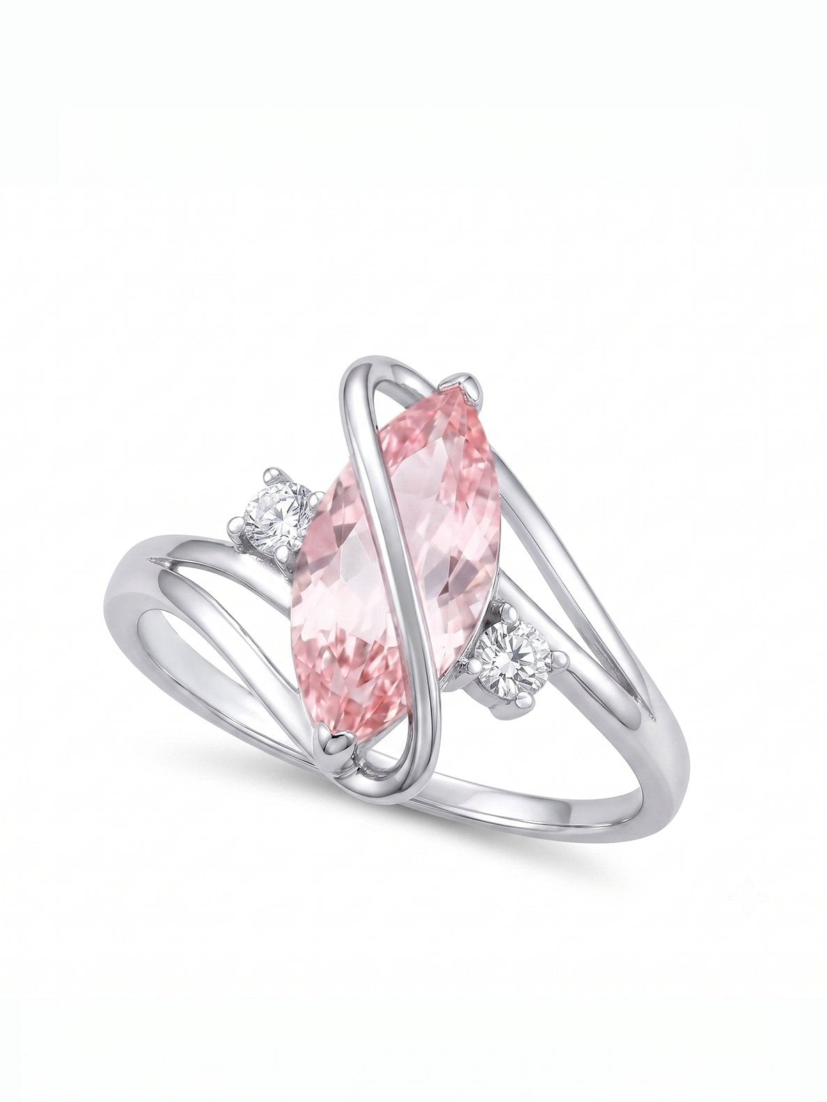 Marquis Ring - Pink Morganite - view 1