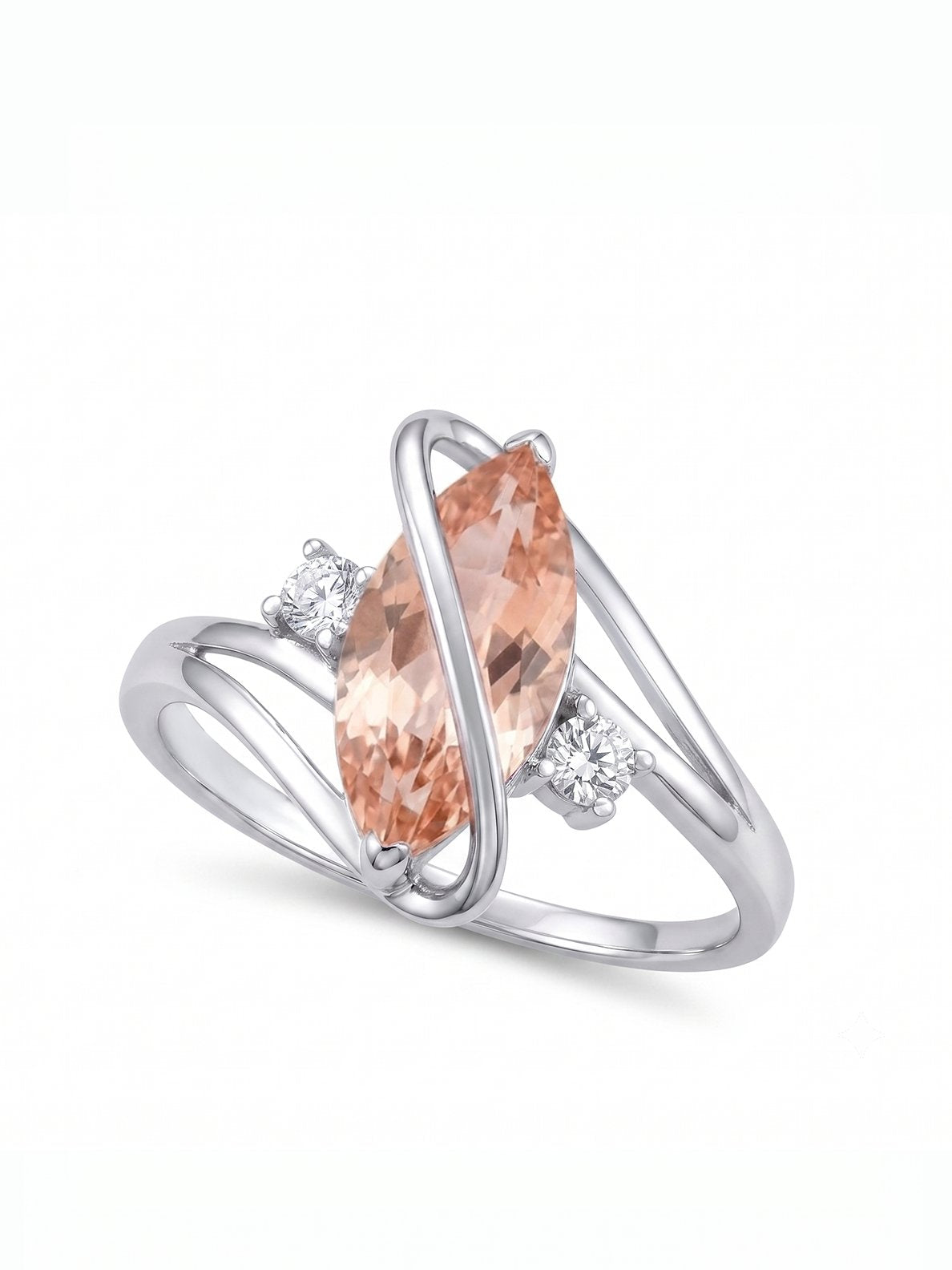 Marquis Ring - Champagne Morganite - view 1