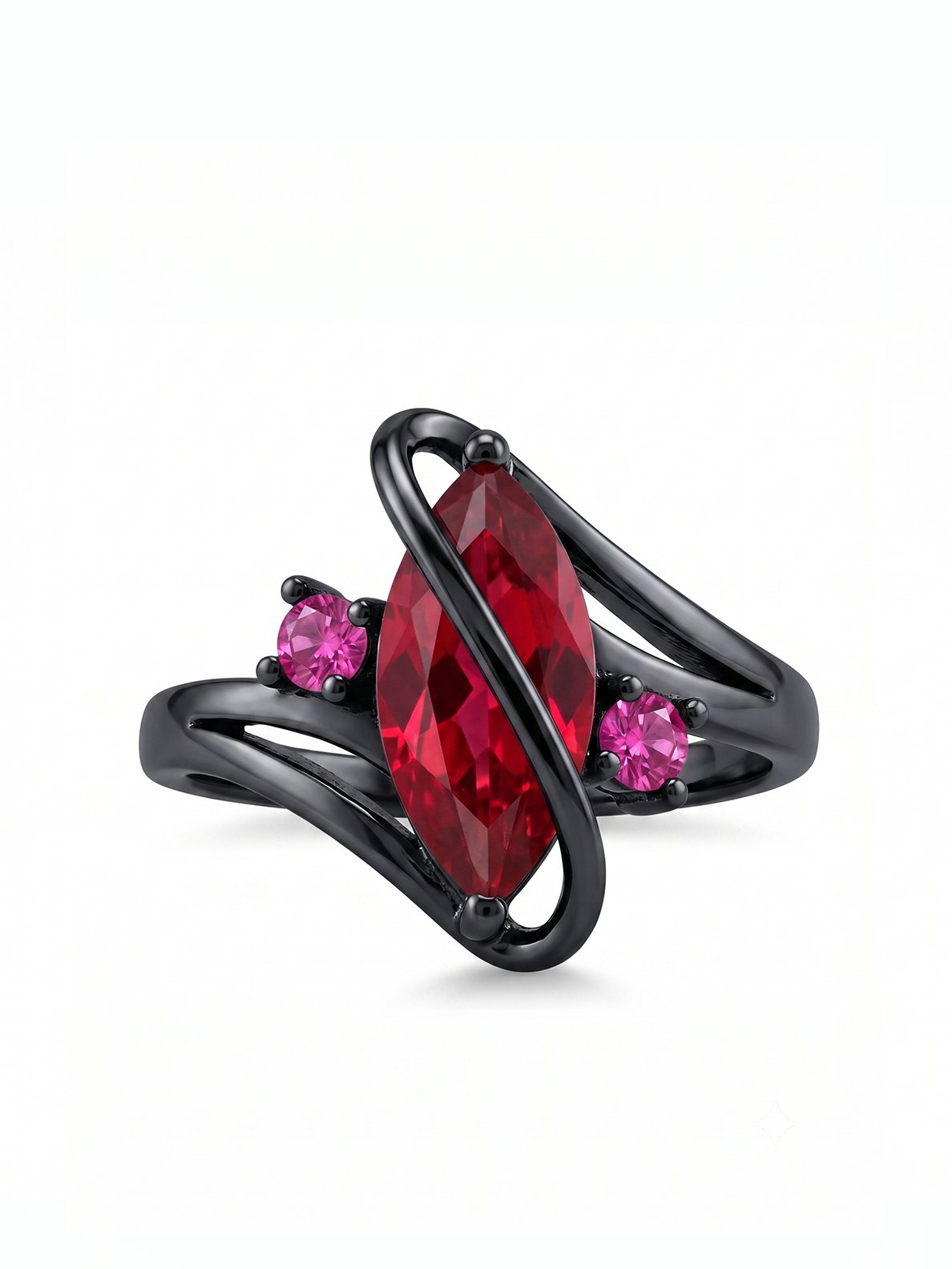 Marquis Ring - Ruby Black - view 1