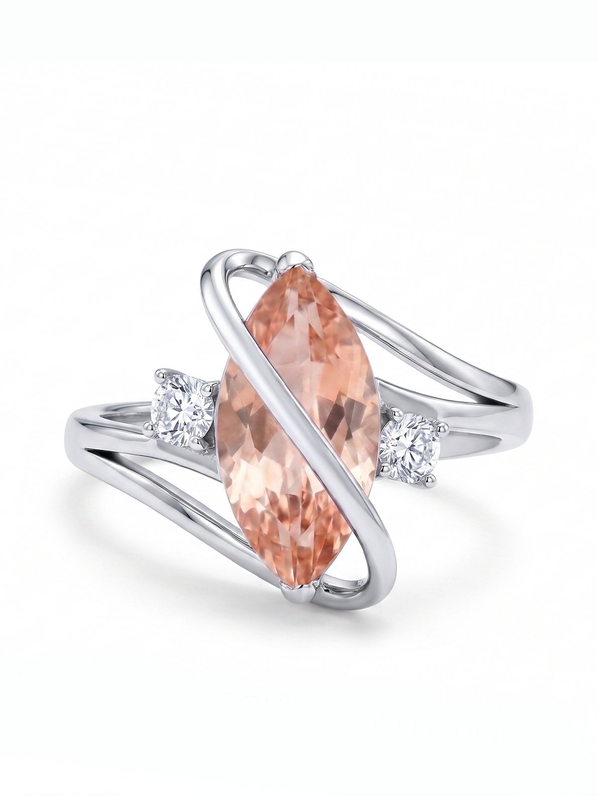 Marquis Ring - Champagne Morganite - view 2
