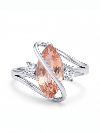 Marquis Ring - Champagne Morganite - view 2