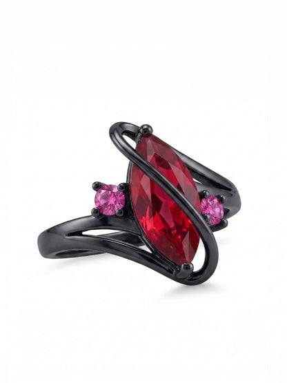 Marquis Ring - Ruby Black - view 3