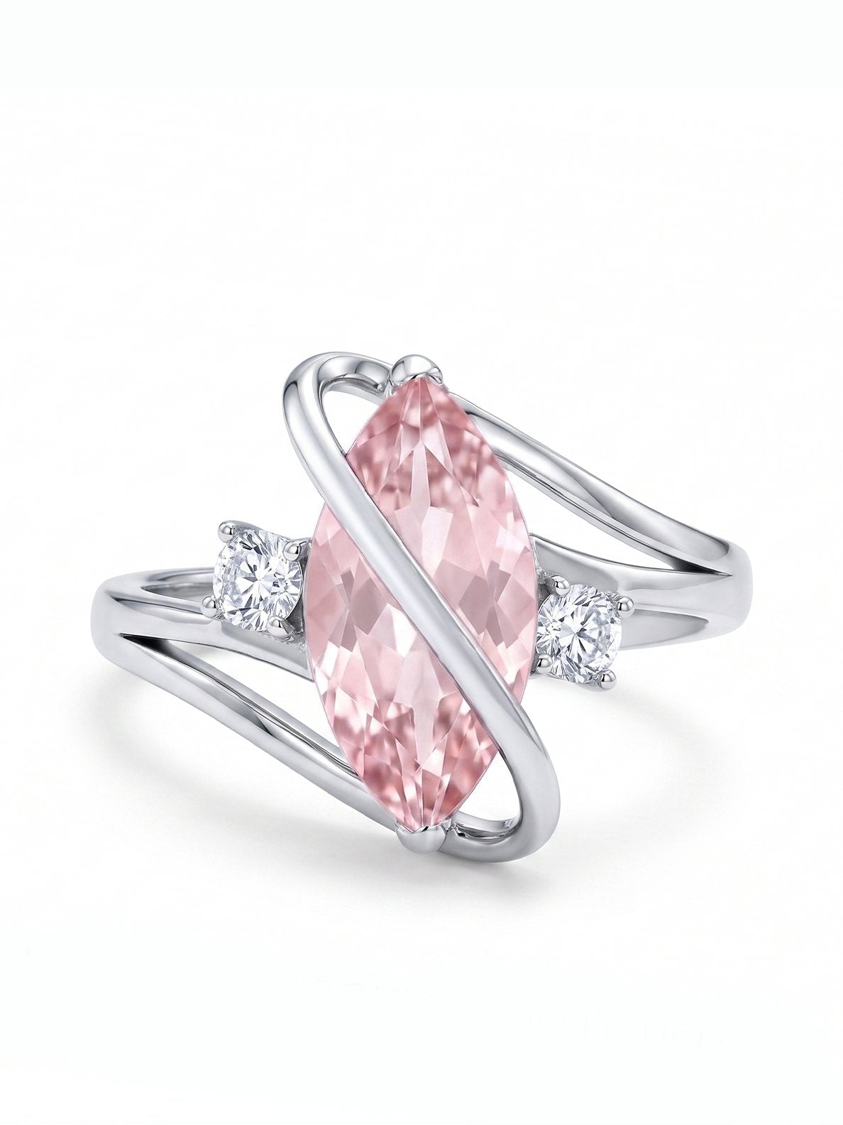Marquis Ring - Pink Morganite - view 2