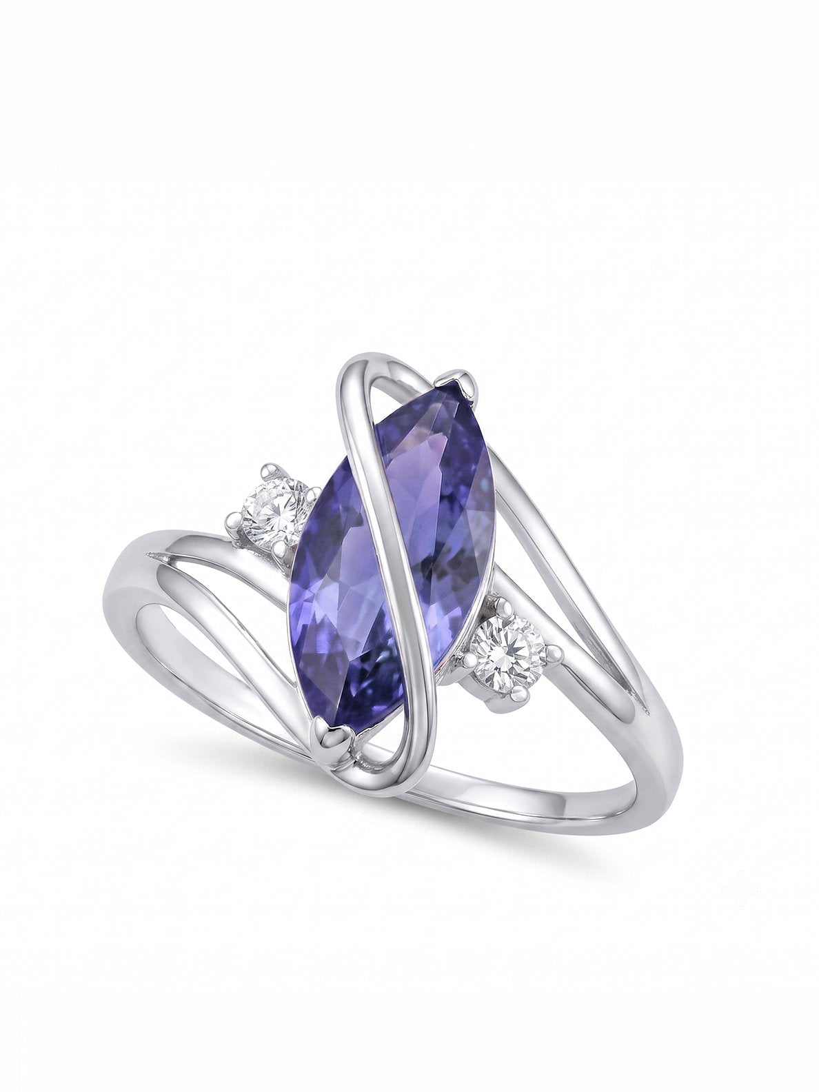 Marquis Ring - Purple Tanzanite - view 1