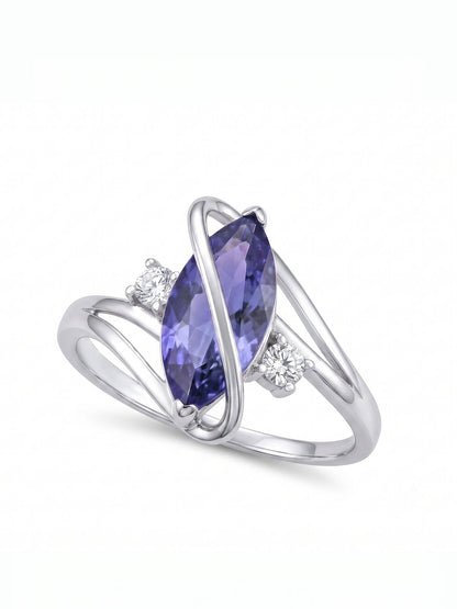 Marquis Ring - Purple Tanzanite - view 1
