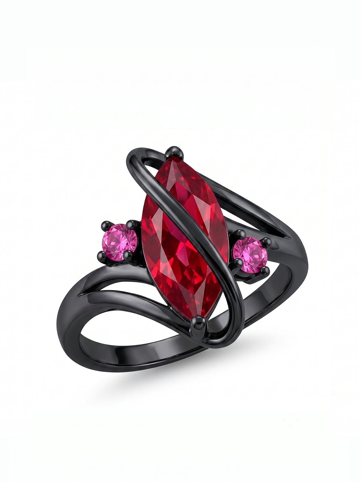 Marquis Ring - Ruby Black - view 2