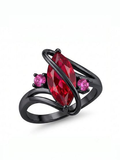 Marquis Ring - Ruby Black - view 2
