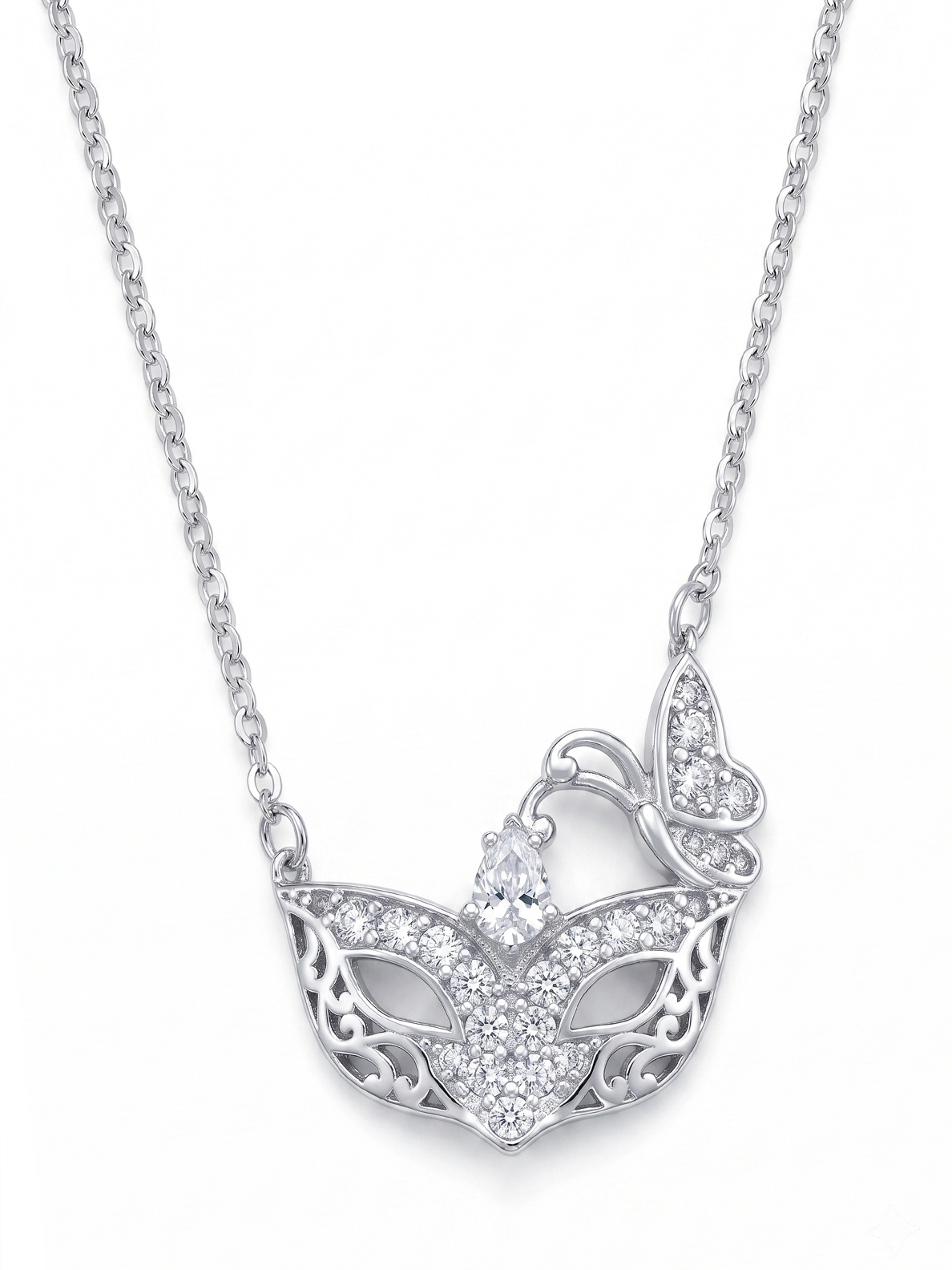 Masquerade Mask Pendant Necklace