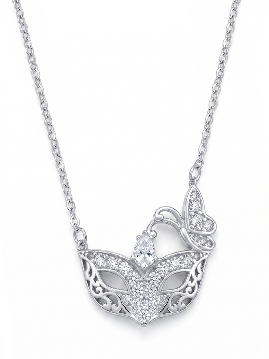 Masquerade Mask Pendant Necklace