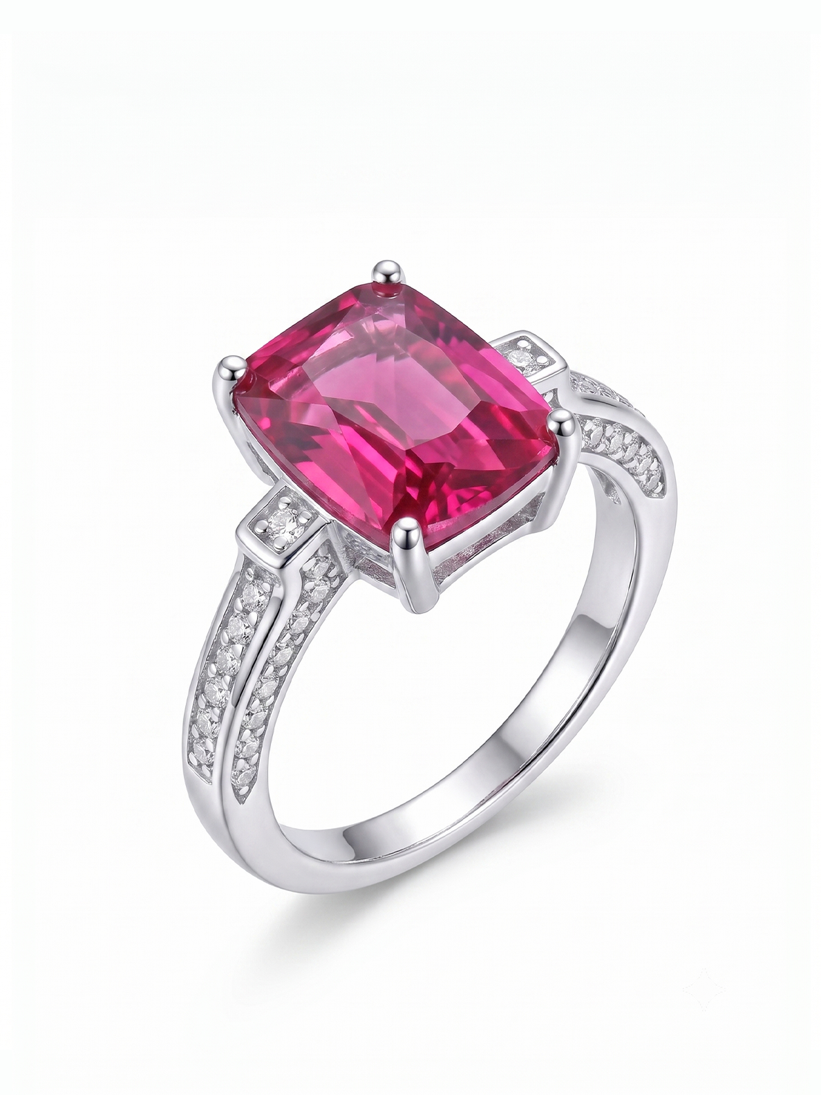 Rectangular Brilliant Cut - Pink Topaz
