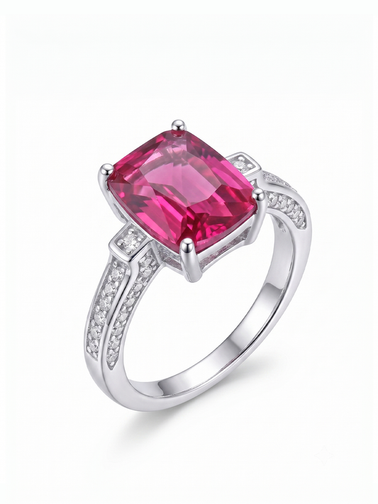 Rectangular Brilliant Cut - Pink Topaz