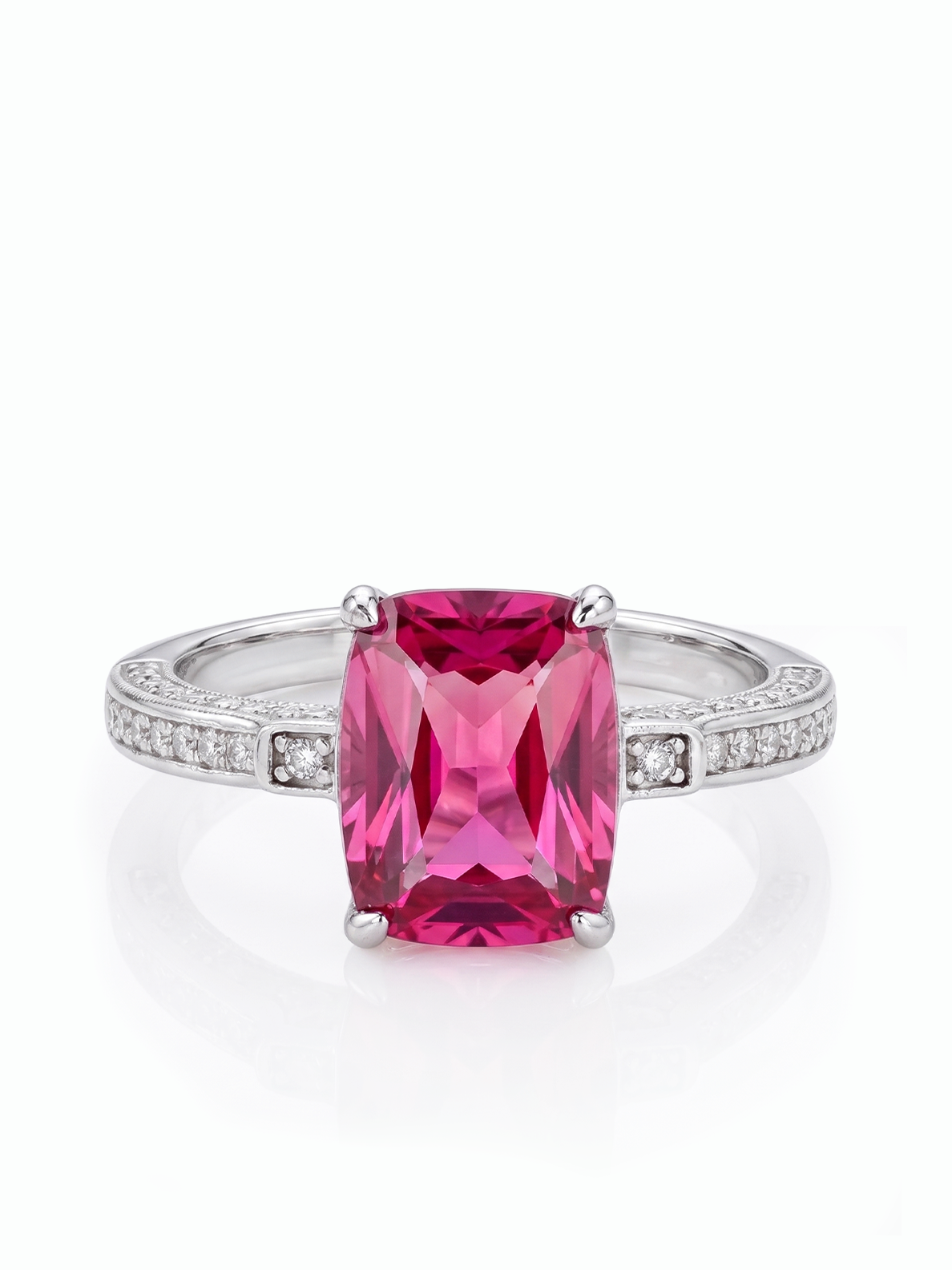 Rectangular Brilliant Cut - Pink Topaz