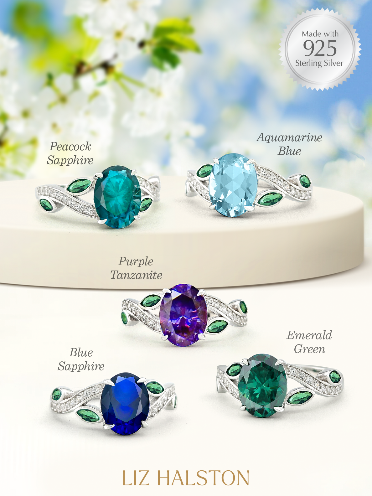 Limited Edition Mystery Color - Oval Floral Leaf Ring Collection