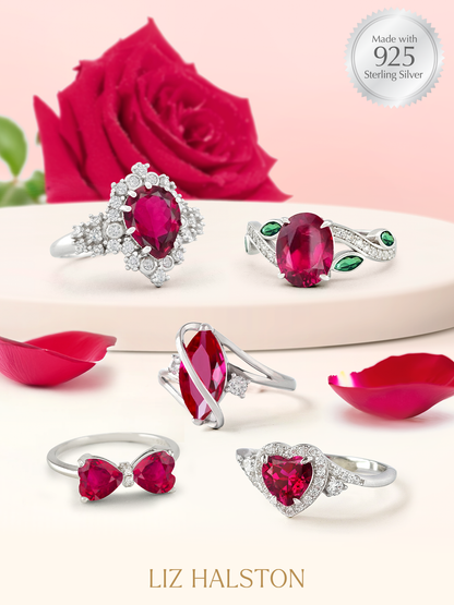 Red Ruby Mystery Ring Collection - July Birthstone