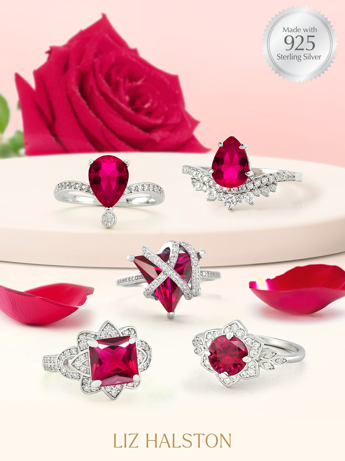 Red Ruby Mystery Ring Collection - July Birthstone