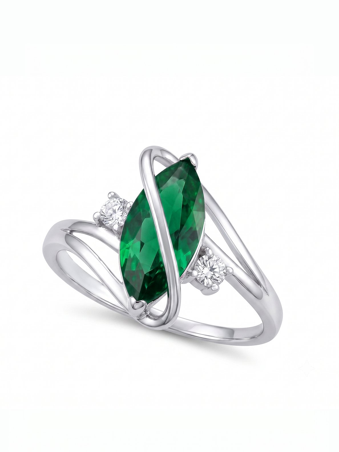 Marquis Ring - Emerald Green - view 1
